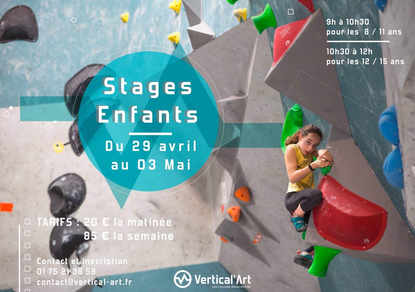 stage enfants à Vertical’Art - Saint-Quentin-En-Yvelines-en-yvelines - escalade de blocs - cours