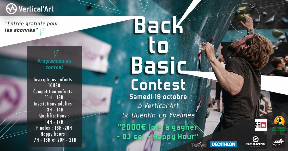 contest le samedi 19 octobre - Vertical’Art - sait-quentin-en-yvelines - escalade - salle d'escalade de bloc - restaurant - bar - compétition - adultes et enfants
