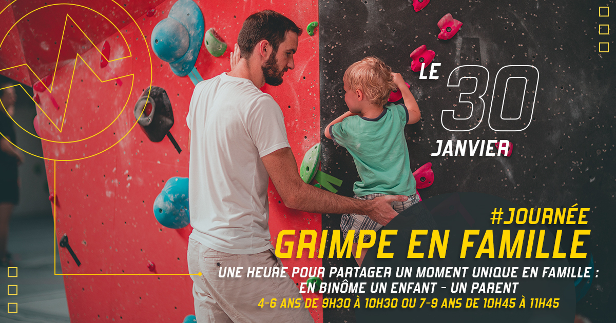 Journée Grimpe en famille dimanche 30 janvier à Vertical'Art Saint-Quentin-en-Yvelines, 1 heure pour partager un moment unique en binôme un parent, un enfant
