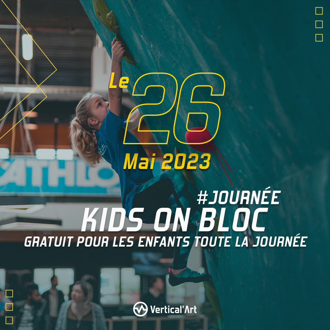 Soirée Kids on bloc vendredi 26 mai, escalade gratuite à Vertical'Art Saint-Quentin-en-Yvelines pour les enfants