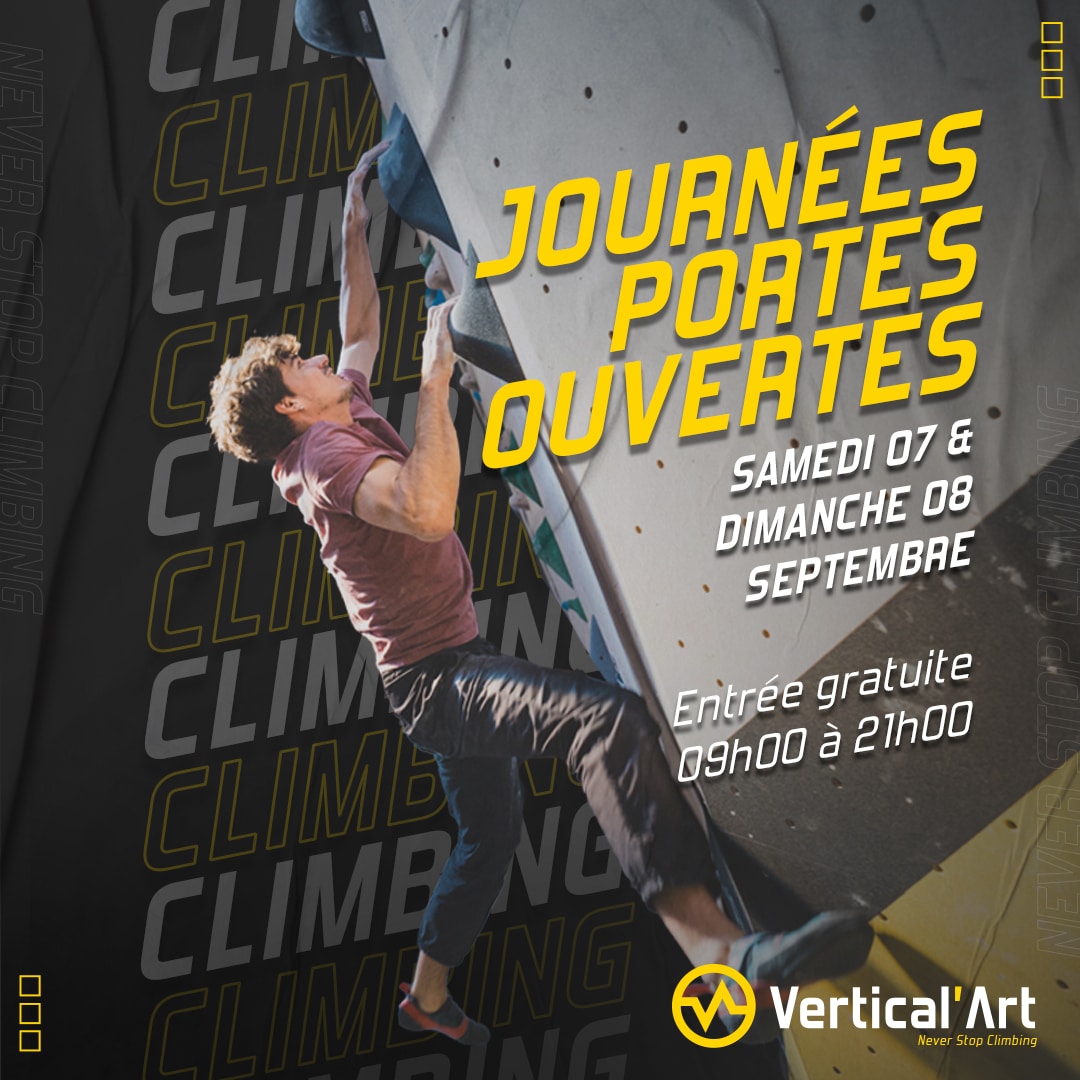 Journées Portes Ouvertes à Vertical'Art Saint-Quentin-en-Yvelines samedi 7 et dimanche 8 septembre : Découvrez l'escalade gratuitement !