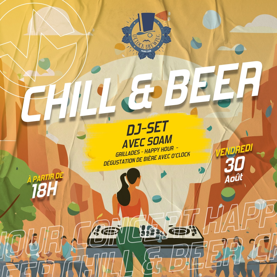 Chill & beer vendredi 30 août à Vertical'Art Saint-Quentin-en-Yvelines